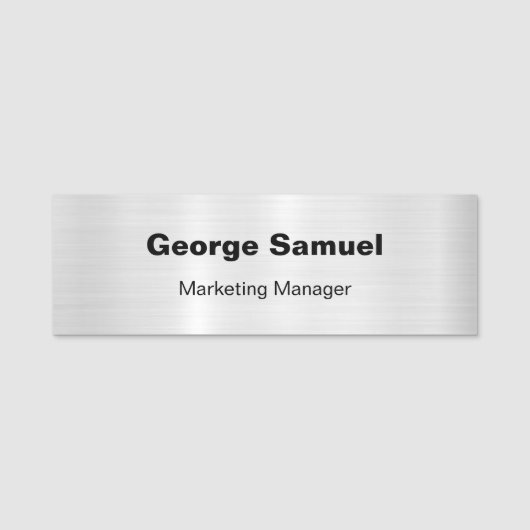 シンプルビジネス従業員クラシック名タグ 名札 (正面)