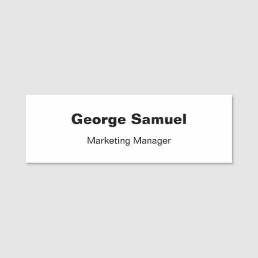 シンプルビジネス従業員クラシック名タグ 名札 (正面)