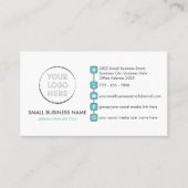 シンプルビズカスタムロゴSNSアイコンティール(緑がかった色) 名刺 (正面)