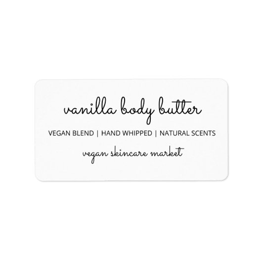 シンプルビーガン体バタかわいらしーラベル ラベル (正面)