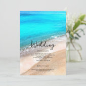 シンプルビーチエレガントシーサイド結婚式招待状 招待状 (スタンド正面)
