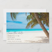 シンプルビーチフォト宛先ウェディング セーブザデート (正面)