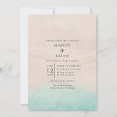 シンプルビーチフォト結婚式招待状 招待状 (正面)