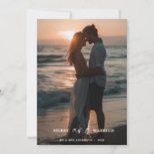 シンプルビーチ写真とメリークリス結婚したマス シーズンカード (正面)