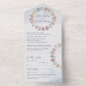 シンプルビーチ海シーセルリース結婚ズ オールインワン招待状 (内側)