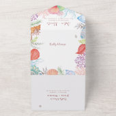 シンプルビーチ海シーセルリース結婚ズ オールインワン招待状 (外側)