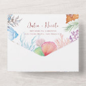 シンプルビーチ海シーセルリース結婚ズ オールインワン招待状 (裏面)