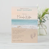 シンプルビーチ男女兼用ベイビーシャワー 招待状 (スタンド正面)