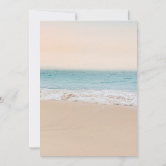 シンプルビーチ男女兼用ベイビーシャワー 招待状 (裏面)