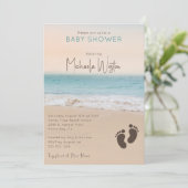 シンプルビーチ男女兼用ベイビーシャワー 招待状 (スタンド正面)