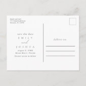 シンプルビーチ結婚式予算保存日付 案内ポストカード (裏面)