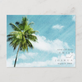 シンプルビーチ結婚式予算保存日付 案内ポストカード