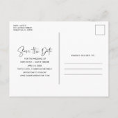 シンプルビーチ結婚式日付の保存 案内ポストカード (裏面)