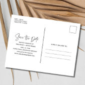 シンプルビーチ結婚式日付の保存 案内ポストカード