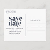 シンプルビーチ結婚式日付の保存 案内ポストカード (裏面)