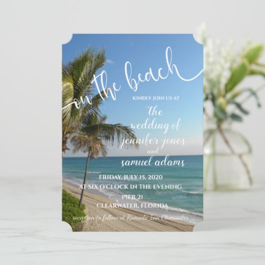 シンプルビーチ結婚式結婚式招待状 招待状 (スタンド正面)