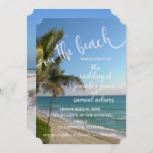 シンプルビーチ結婚式結婚式招待状 招待状 (正面/裏面)