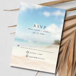 シンプルビーチ結婚式 出欠カード