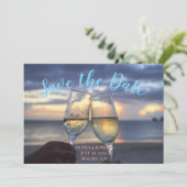 シンプルビーチ – 日付の保存 招待状 (スタンド正面)