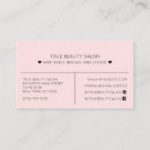 シンプルピかわいらしンクハートタイポグラフィアポイントメント 名刺 (裏面)