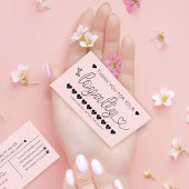 シンプルピかわいらしンクハートタイポグラフィロイヤリティ 名刺