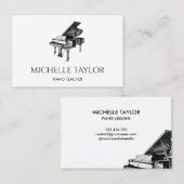 シンプルピアノインストラクター音楽先生ピアニスト 名刺 (正面/裏面)