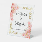 シンプルピエレガントックローズ金ゴールドフローラキンセアニラ 台座サイン (正面)