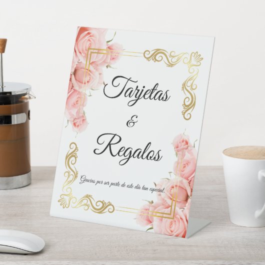 シンプルピエレガントックローズ金ゴールドフローラキンセアニラ 台座サイン (インサイチュ)