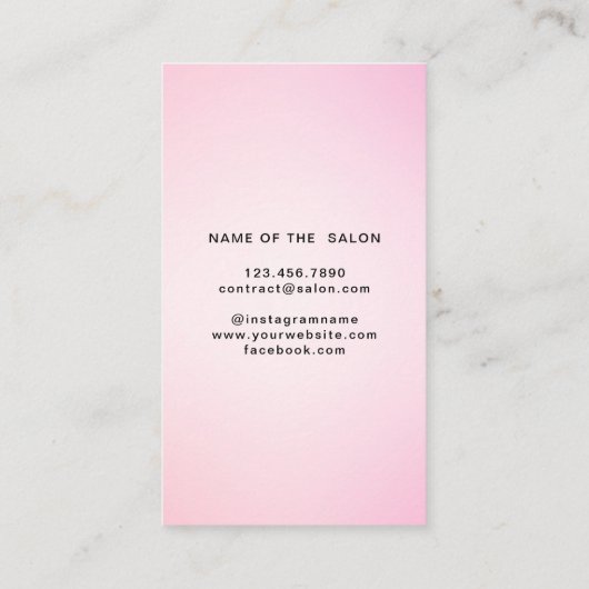 シンプルピエレガントンク美しいアポイントメントカード 予約カード (裏面)