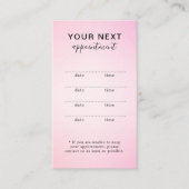 シンプルピエレガントンク美しいアポイントメントカード 予約カード (正面)