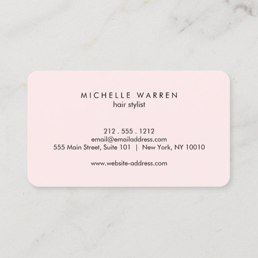 シンプルピエレガントンク美容師 名刺 (裏面)