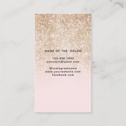 シンプルピエレガントンク金ゴールド美しいアポイントメントカード 予約カード (裏面)