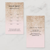 シンプルピエレガントンク金ゴールド美しいアポイントメントカード 予約カード (正面/裏面)