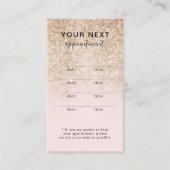 シンプルピエレガントンク金ゴールド美しいアポイントメントカード 予約カード (正面)