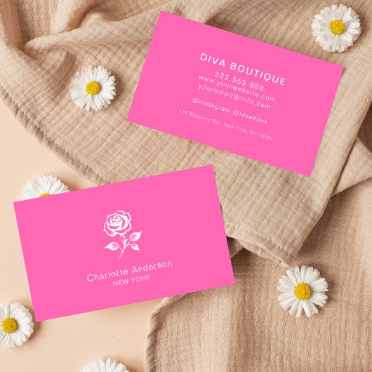 シンプルピエレガントンク&バラカスタム 名刺