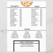 シンプルピザパスタグリルレストランスパゲッティメニュー チラシ (裏面)