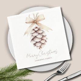 シンプルピパーソナライズされたネコーンクリスマス スタンダードカクテルナプキン