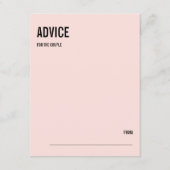 シンプルピミニマルンクタイポグラフィ結婚アドバイスカード アドバイスカード (正面)