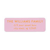 シンプルピモダンッエレガントク・オレンジ差出人住所 ラベル (正面)