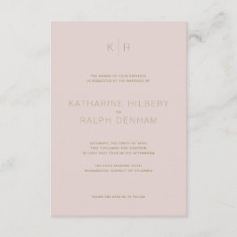 シンプルピモダンックベージュ結婚式招待状 招待状