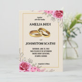 シンプルピモダンンクフローラ 招待状 (スタンド正面)