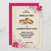 シンプルピモダンンクフローラ 招待状 (正面/裏面)