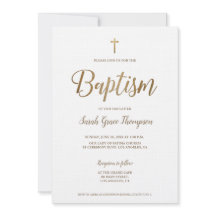 シンプルピュアモダンホワイト金ゴールドクロスガールバプテスマ