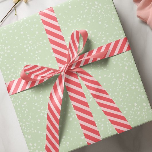 シンプルピンクお洒落キュートクラシックストライプの サテンリボン