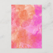 シンプルピンクとオレンはっきりしたモダン結婚ズ詳細 エンクロージャーカード (裏面)