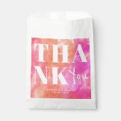 シンプルピンクとオレンジはっきりしたシックありがとうござ結婚う フェイバーバッグ (正面)