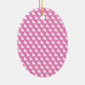 シンプルピンクとホワイトイースターバニー セラミックオーナメント (裏面)