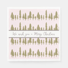 シンプルピンクとマゼンタのクリスマスパターン スタンダードランチョンナプキン