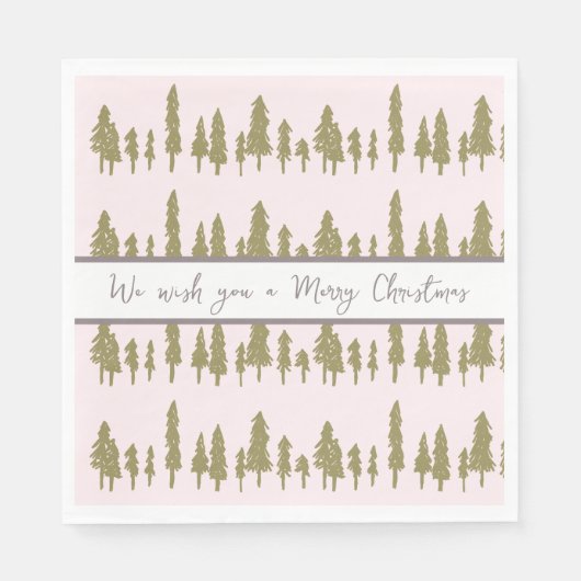 シンプルピンクとマゼンタのクリスマスパターン スタンダードランチョンナプキン (正面)