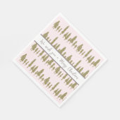 シンプルピンクとマゼンタのクリスマスパターン スタンダードランチョンナプキン (角)